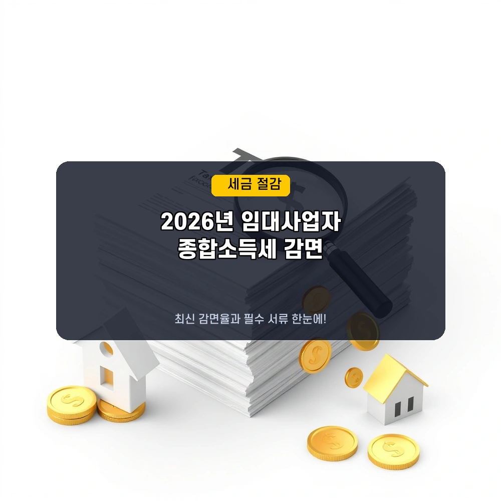 2026년 주택임대사업자 종합소득세, 얼마나 줄어들까? 감면율과 핵심 서류 총정리!