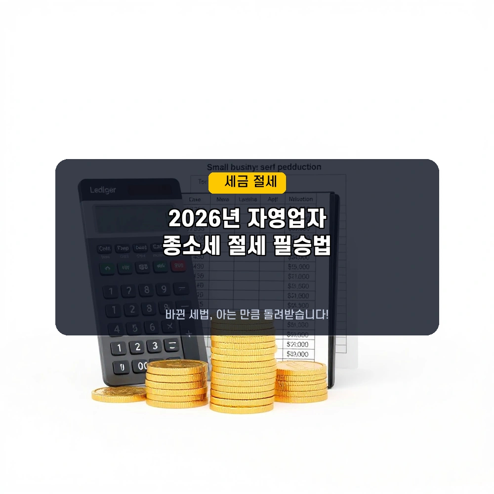 사장님 주목! 2026년 자영업자 종합소득세, 이렇게 바뀌고 이렇게 절세하세요!