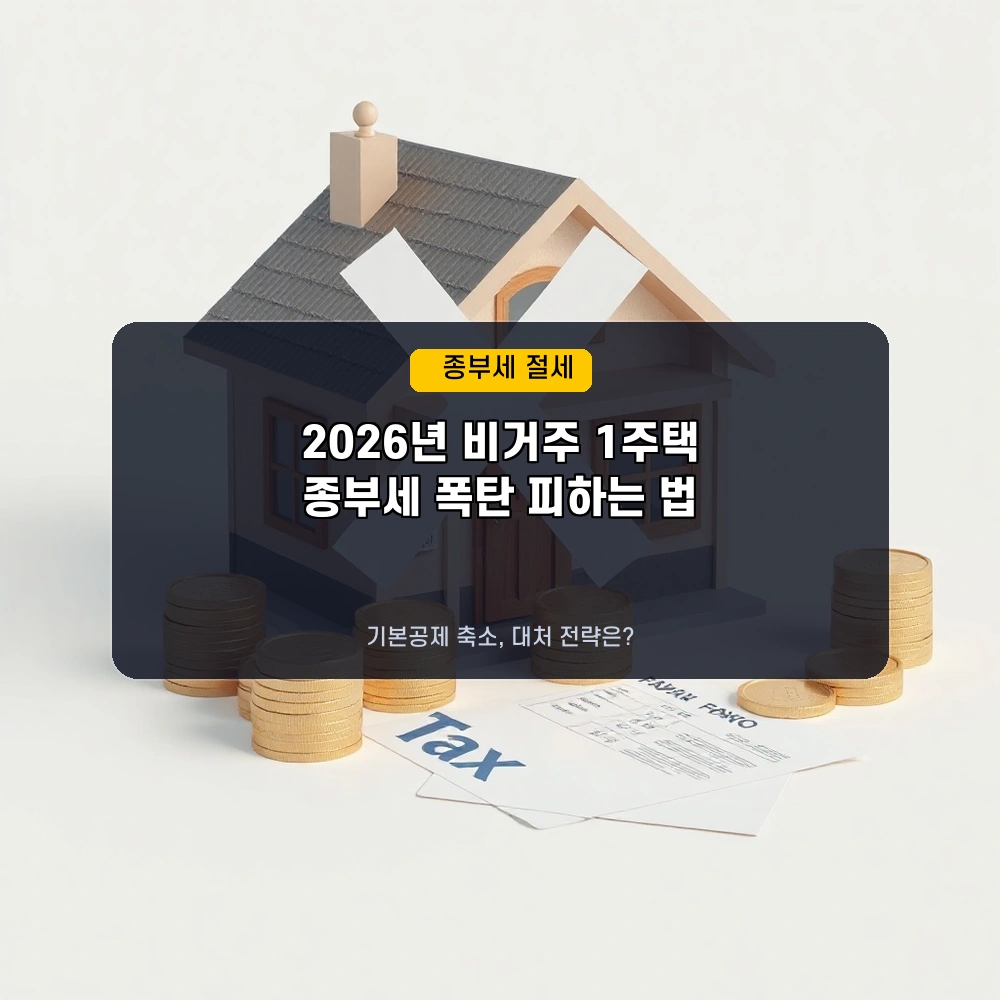 2026년 비거주 1주택 종부세 폭탄 피하는 법: 기본공제 축소 대처 전략