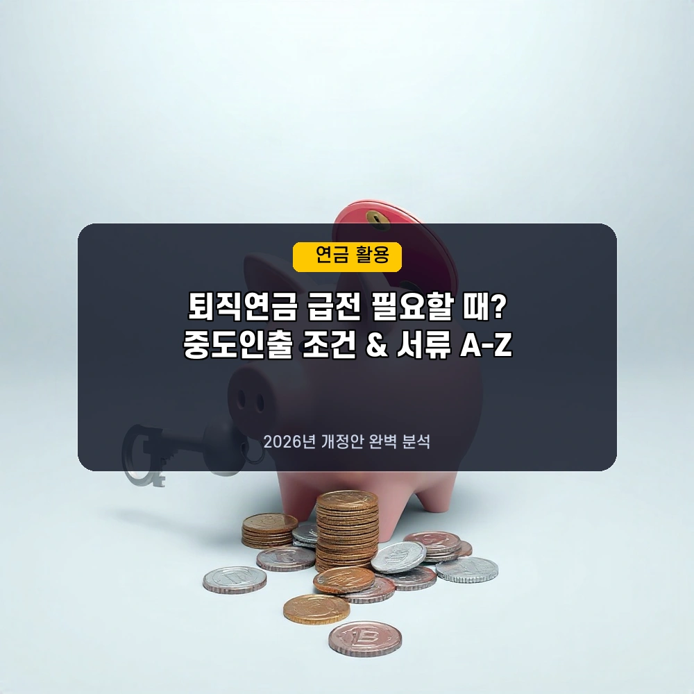 🚨 2026년 퇴직연금 급할 때 꺼내 쓰는 법? 중도인출 조건과 절세 서류 총정리!