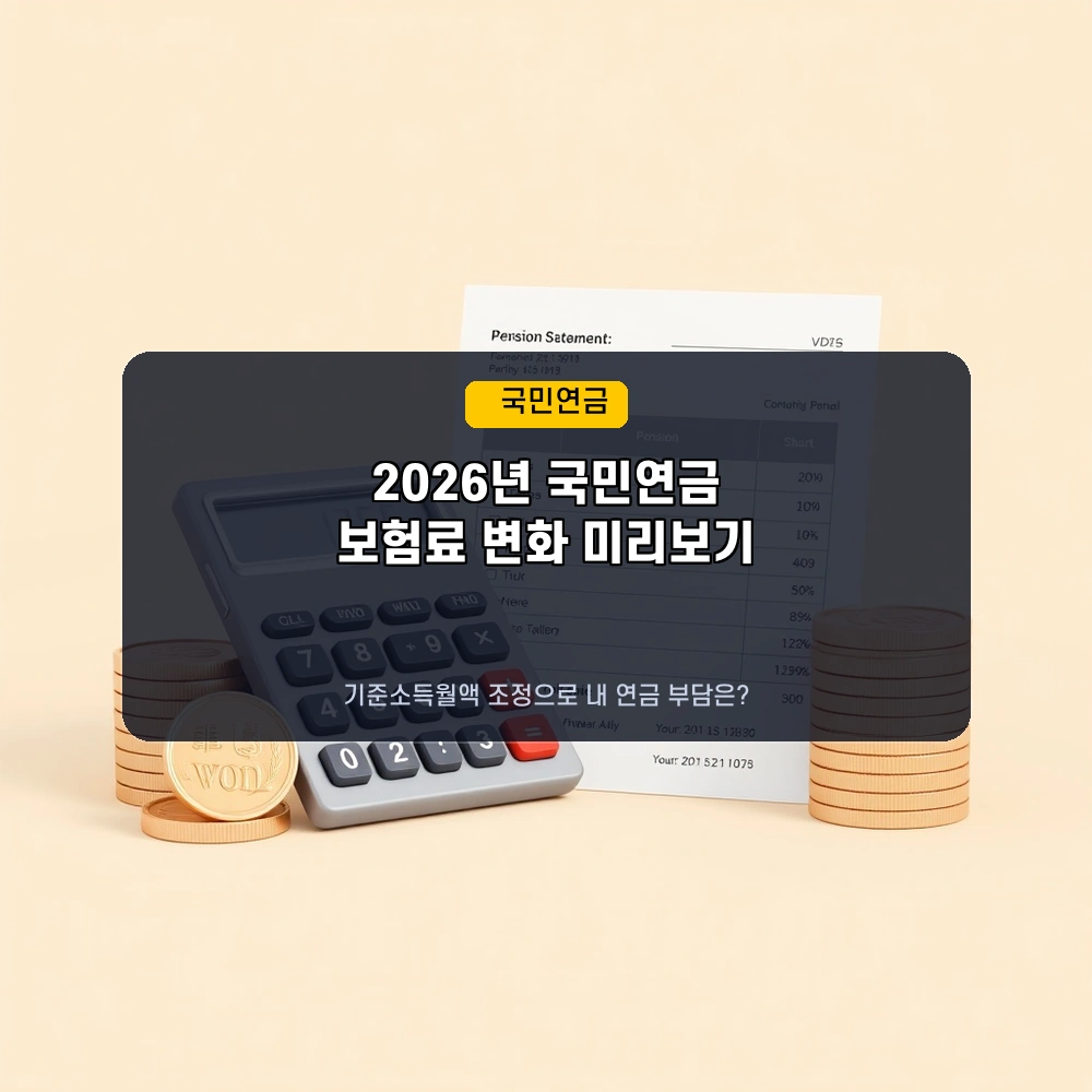 2026년 국민연금 보험료, 내 월급에서 얼마나 더 나갈까? (상하한액 변경 총정리)