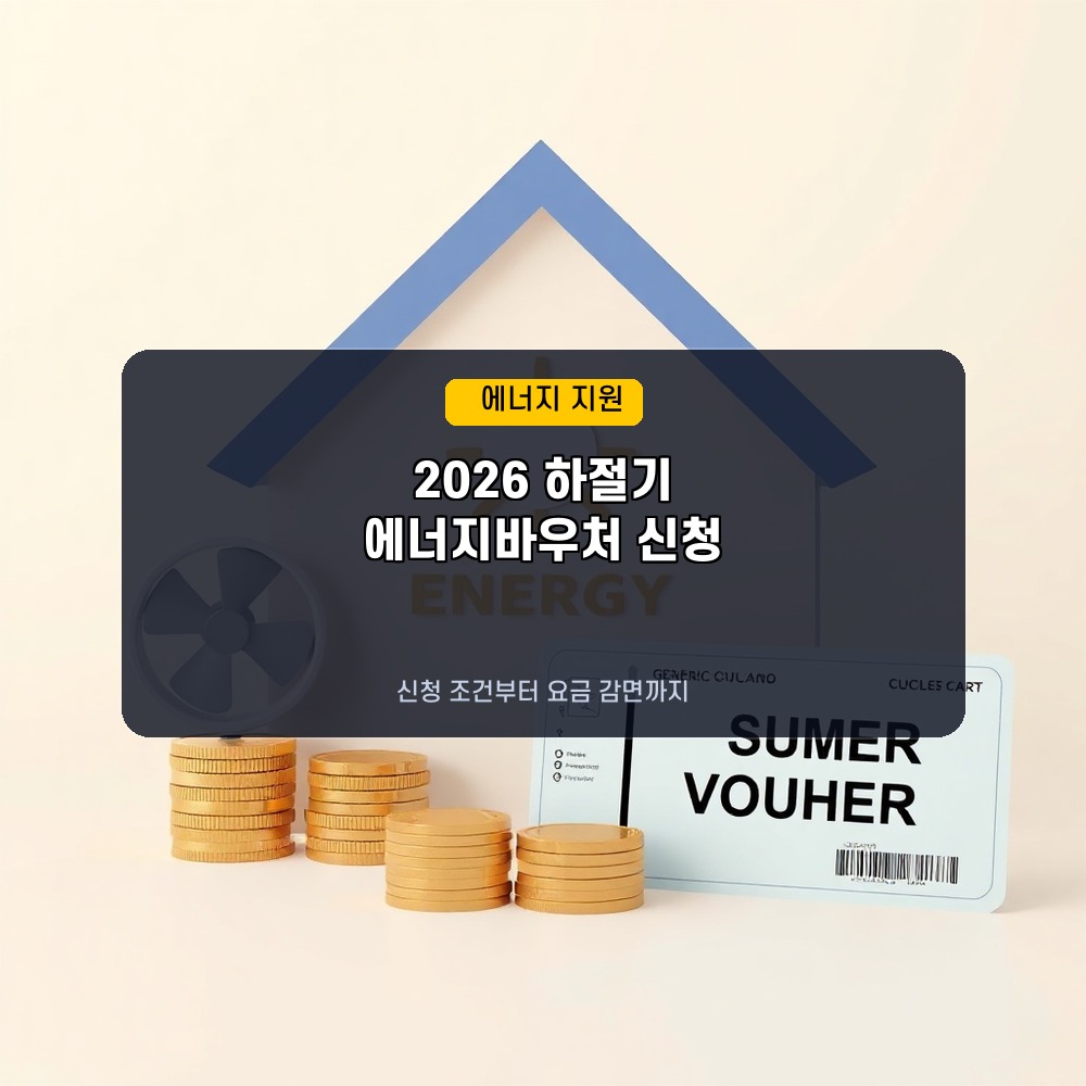 2026년 하절기 에너지바우처 신청 조건 및 요금 감면 신청방법