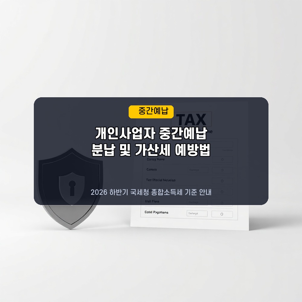11월 세금 폭탄 미리 방지! 2026년 하반기 종합소득세 중간예납 기준과 분납 가산세 예방법