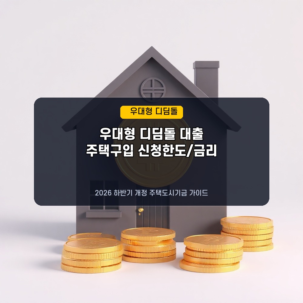시중 금리 폭등 대비책! 2026년 하반기 우대형 디딤돌 주택구입대출 한도 및 소득 요건