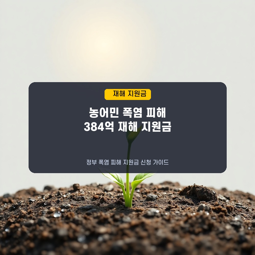 💰 폭염으로 힘든 농어민 주목! 정부, 384억 재해 지원금 신청 가이드 (7월 말 최신 소식)