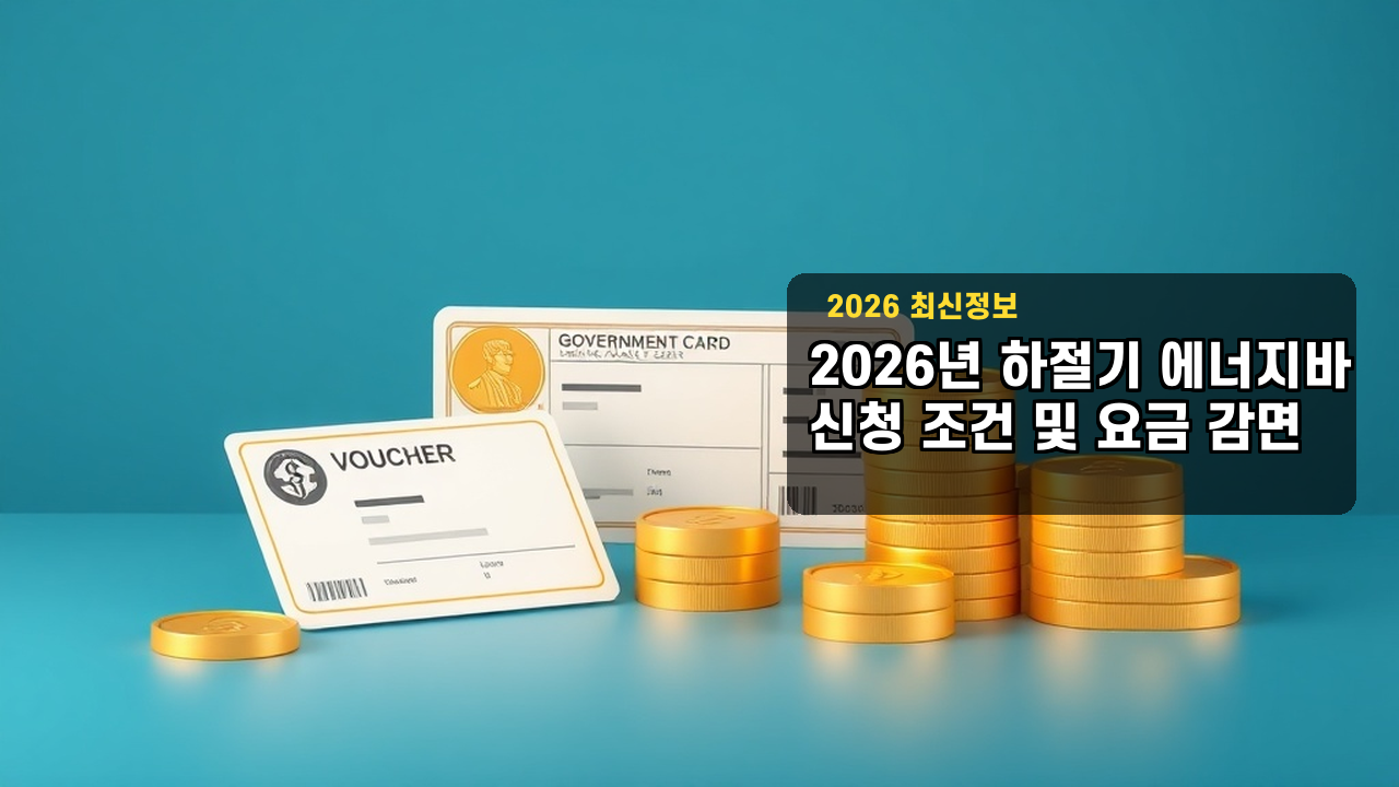 2026년 하절기 에너지바우처 신청 조건 및 요금 감면 신청방법