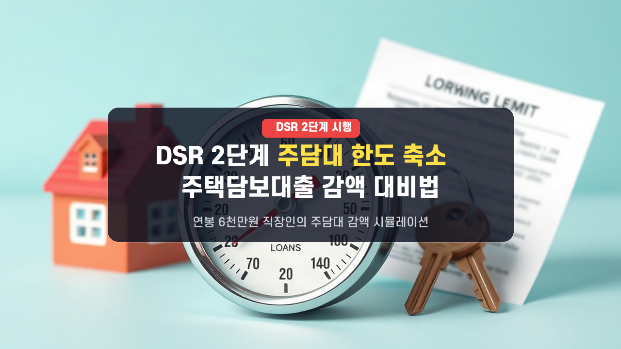 7월 스트레스 DSR 2단계 전면 시행 D-5: 연봉 6천만 원 직장인의 주담대 감액 시뮬레이션
