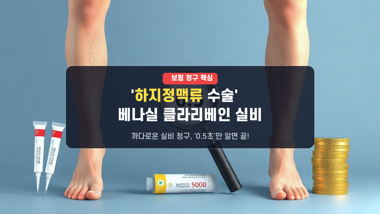 여름철 '하지정맥류' 수술: [베나실vs클라리베인] 실비 청구 시 '혈관 초음파 0.5초'의 숨겨진 법칙
