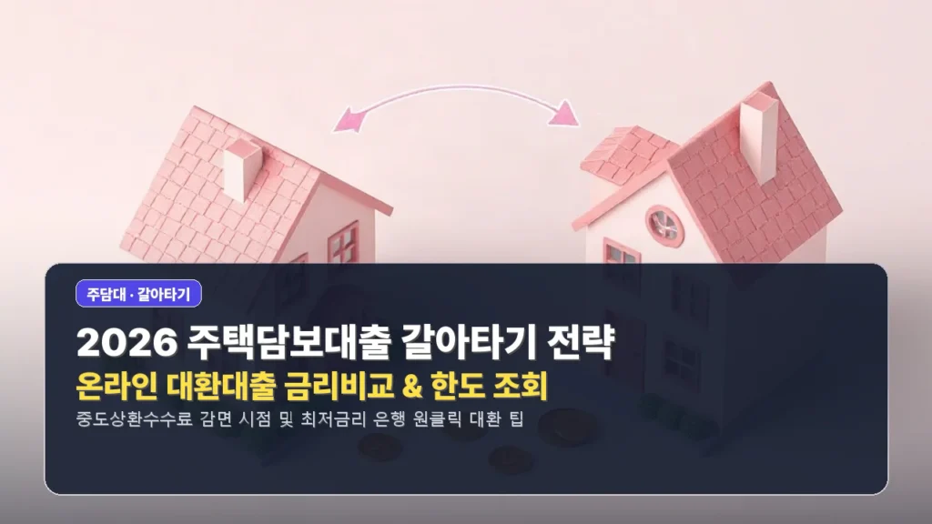 2026년 주택담보대출 금리비교 및 갈아타기(대환대출) 한도 조회 전략