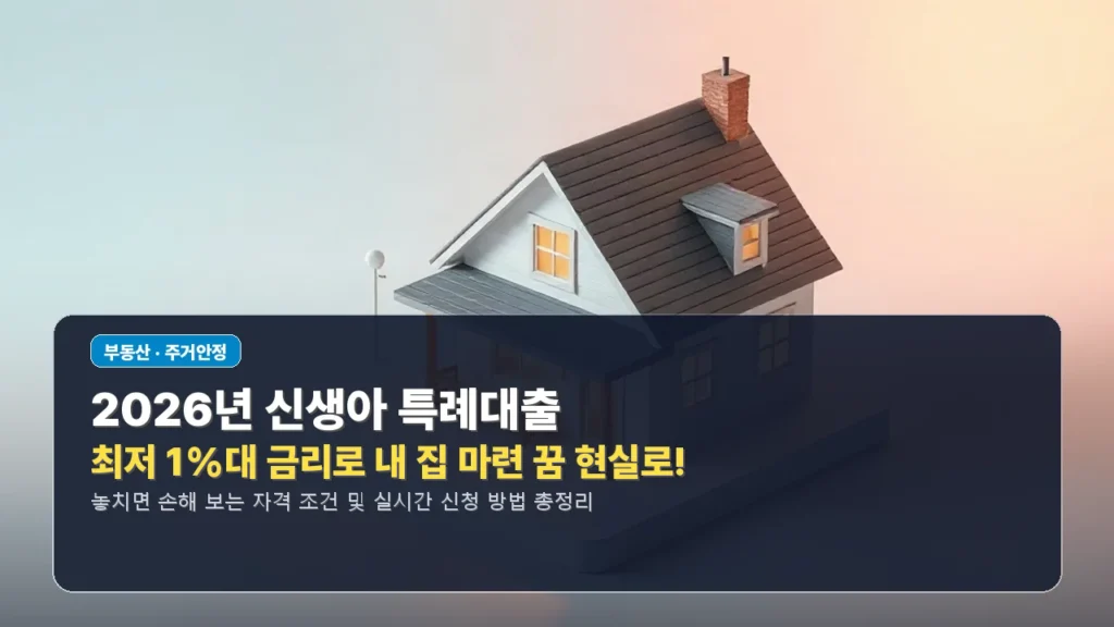 🏡 2026년 신생아 특례대출, 최저 1%대 금리로 내 집 마련 꿈 현실로!