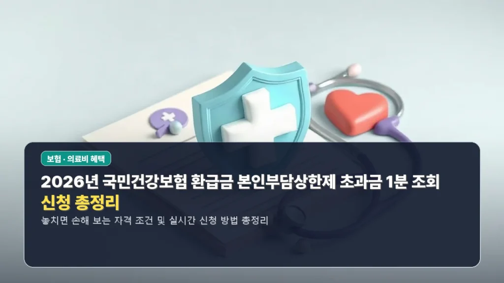 2026년 국민건강보험 환급금 본인부담상한제 초과금 1분 조회 및 신청 총정리