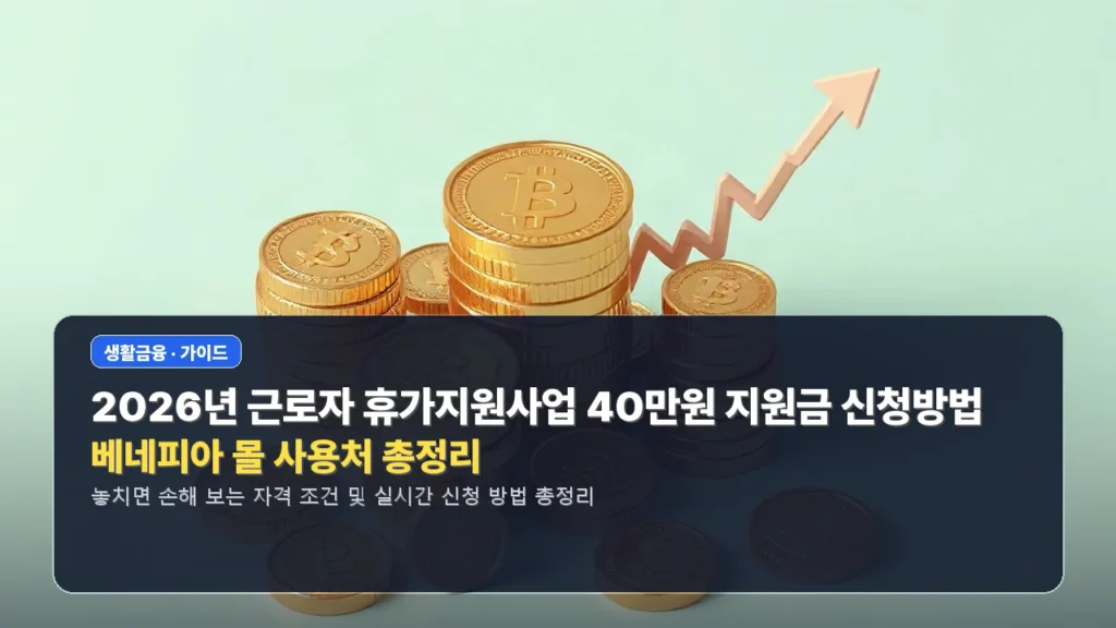 2026년 근로자 휴가지원사업 40만원 지원금 신청방법 및 베네피아 몰 사용처 총정리