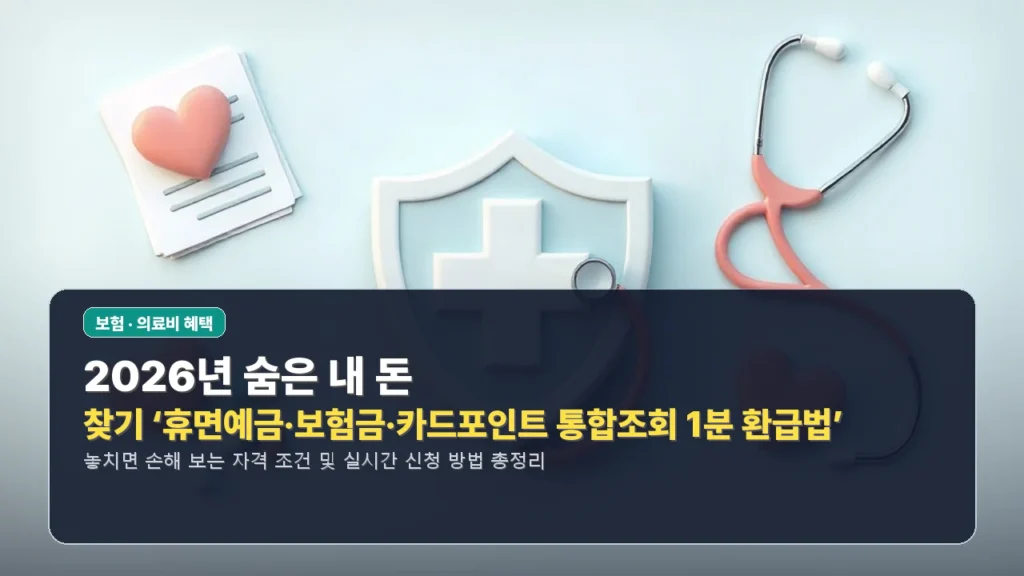 2026년 숨은 내 돈 찾기 ‘휴면예금·보험금·카드포인트 통합조회 1분 환급법’