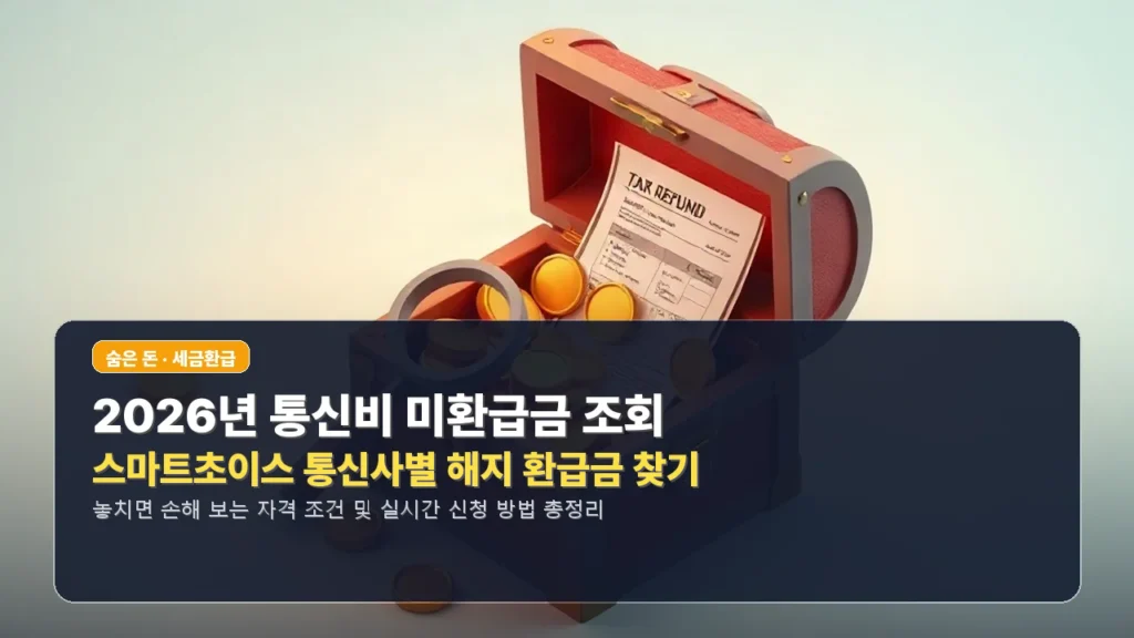 2026년 통신비 미환급금 조회 스마트초이스 통신사별 해지 환급금 찾기