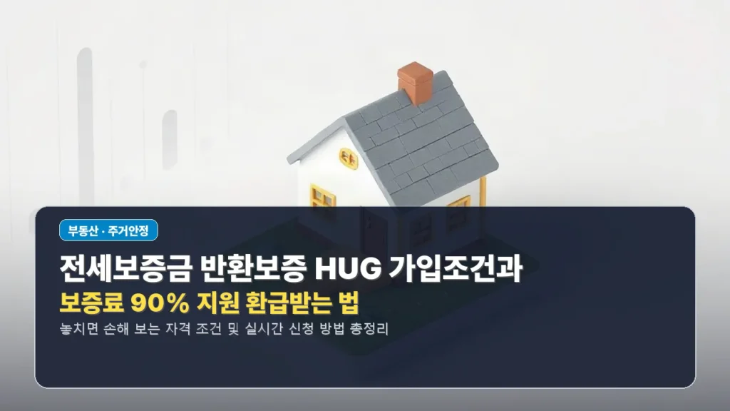 전세보증금 반환보증 HUG 가입조건과 보증료 90% 지원 환급받는 법