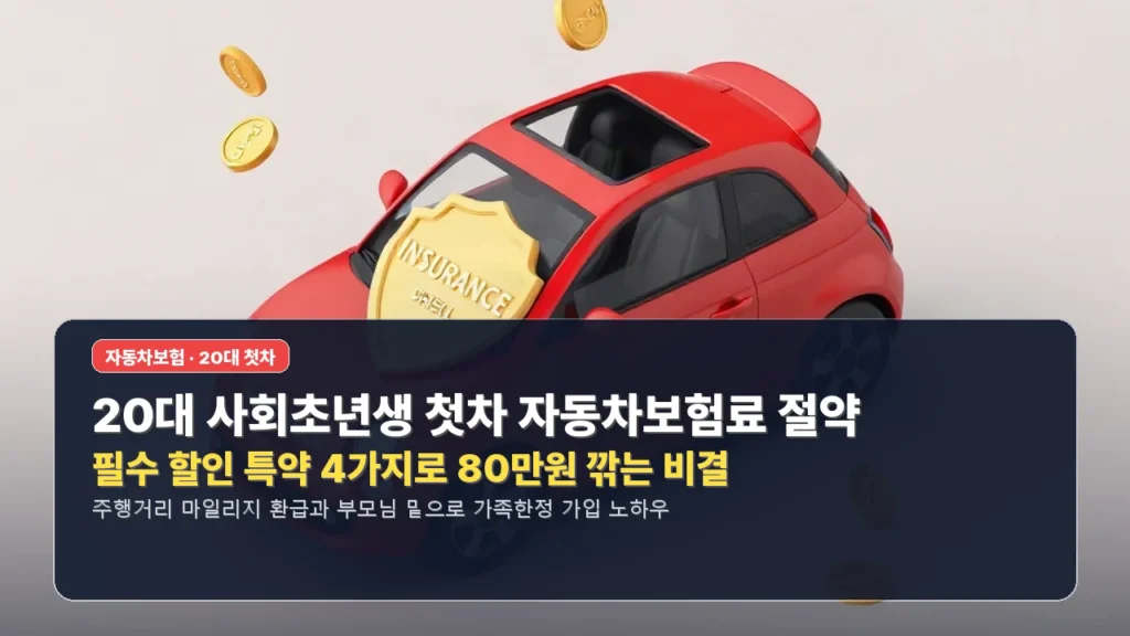 첫차 자동차보험 ’20대 보험료가 얼마일까’ 할인 특약 정리