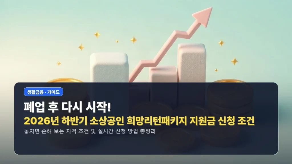 폐업 후 다시 시작! 2026년 하반기 소상공인 희망리턴패키지 지원금 신청 조건