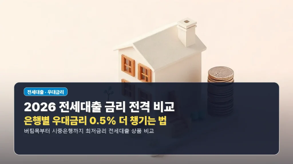 전세대출 금리 비교 및 은행별 우대금리 확인 방법