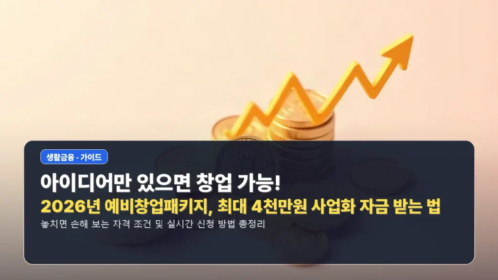 아이디어만 있으면 창업 가능! 2026년 예비창업패키지, 최대 4천만원 사업화 자금 받는 법